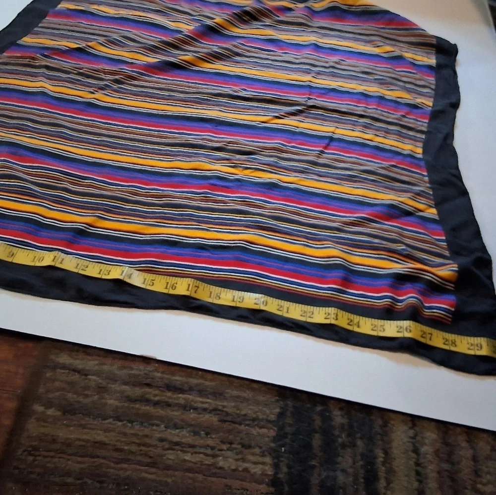 Vintage Colorful Striped Italian Silk Scarf